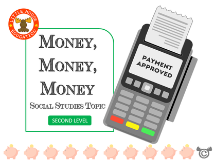 Money, Money, Money digital topic pack front cover, Social Studies Second Level, Curriculum for Excellence
