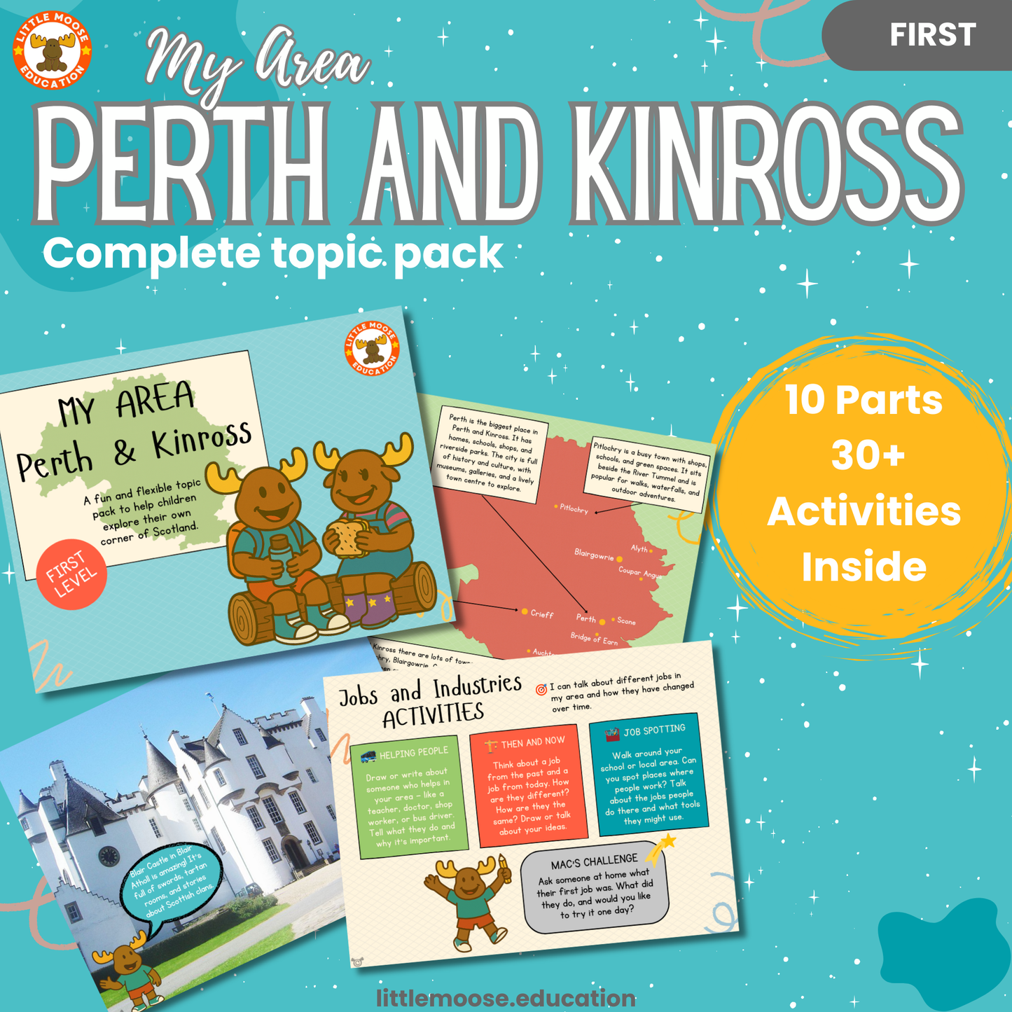 Perth and Kinross complete digital topic pack for Social Studies at First Level, Curriculum for Excellence geography resource