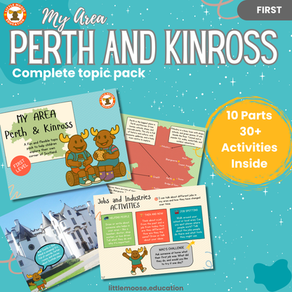 Perth and Kinross complete digital topic pack for Social Studies at First Level, Curriculum for Excellence geography resource