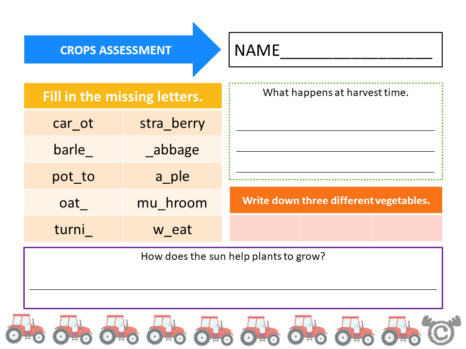 Assessment task from On the Farm Social Studies pack, Early Level