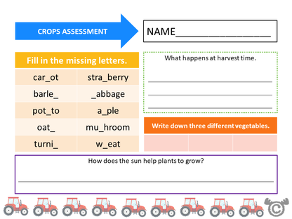 Assessment task from On the Farm Social Studies pack, Early Level