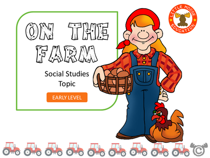 On the Farm digital topic pack front cover, Social Studies Early Level, Curriculum for Excellence