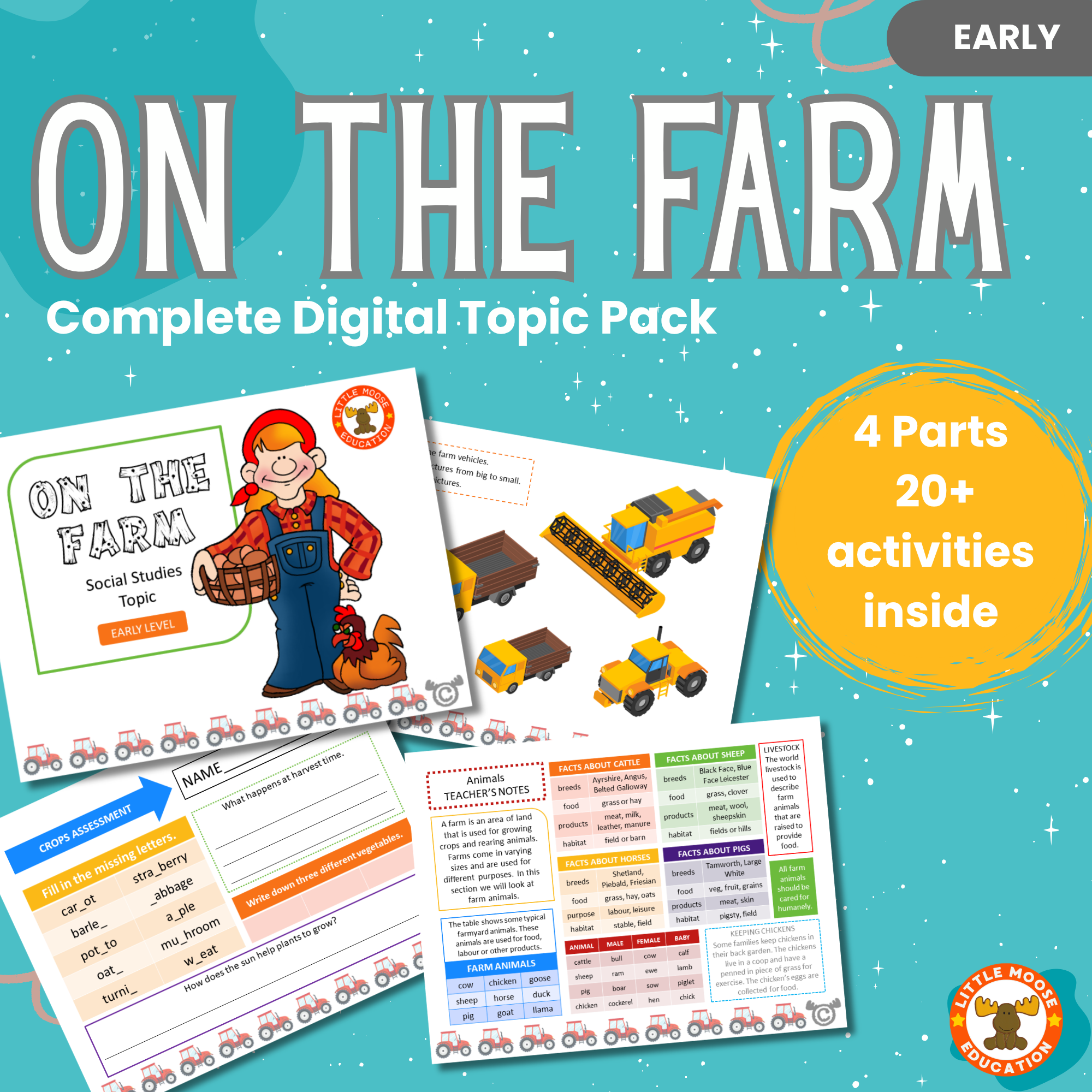 On the Farm - Digital Topic Pack | Little Moose Education
