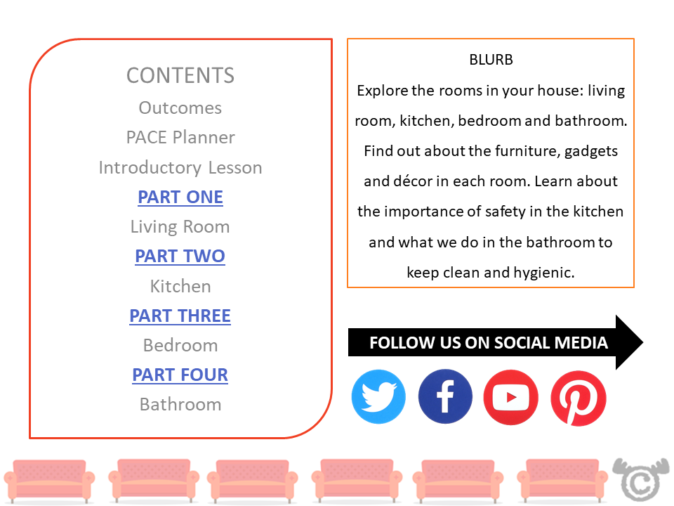 Contents page from Our House Social Studies pack at Early Level
