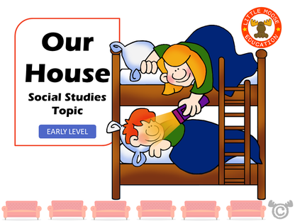 Our House digital topic pack front cover, Social Studies Early Level, Curriculum for Excellence