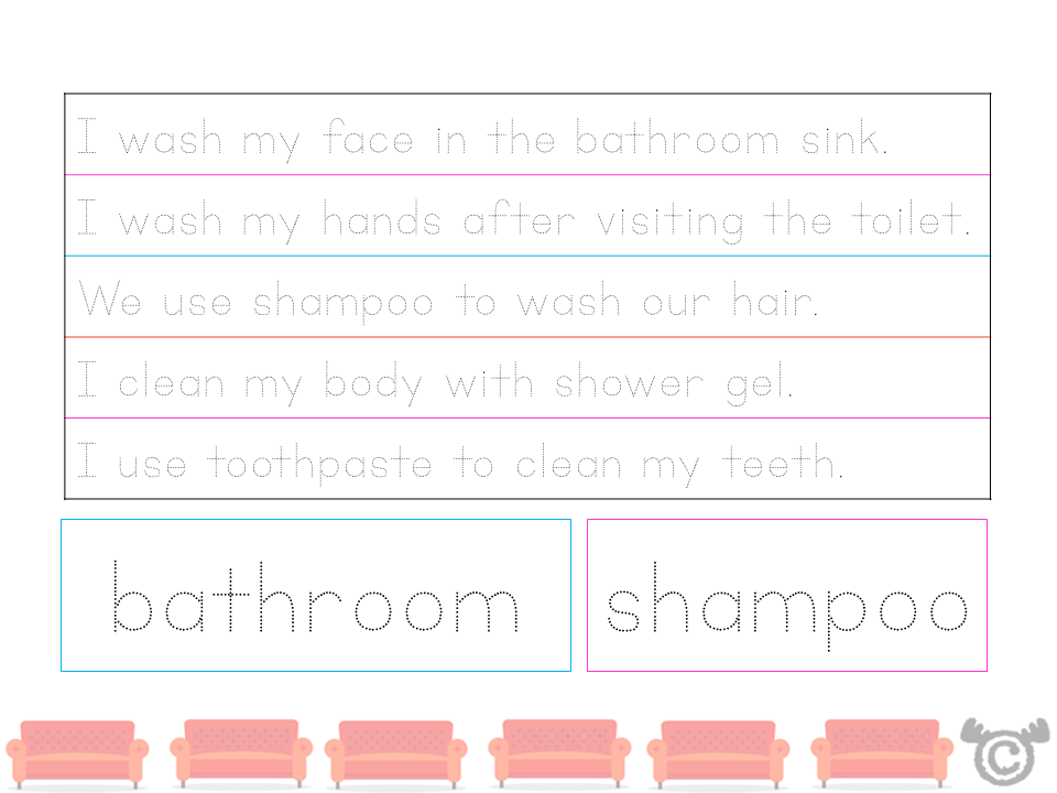 Handwriting activity from Our House Social Studies pack, Early Level