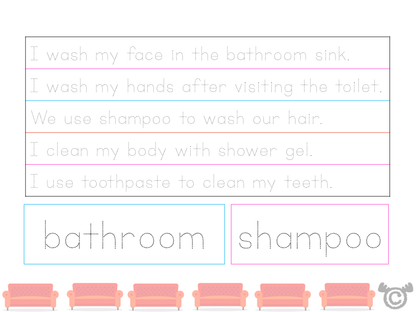 Handwriting activity from Our House Social Studies pack, Early Level