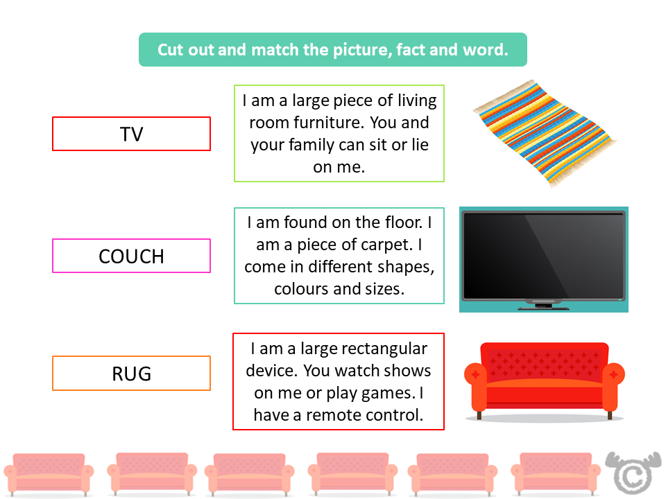 Matching activity from Our House Social Studies pack, Early Level