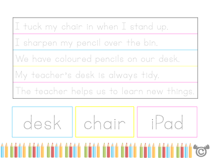 Sorting activity from Handwriting Social Studies pack, Early Level