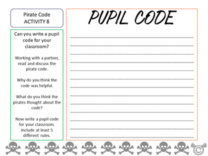 Writing activity from Pirates Social Studies pack, First Level