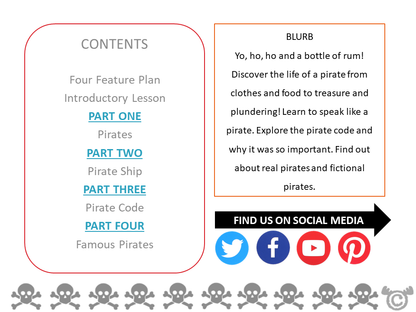 Contents page from Pirates Social Studies pack at First Level