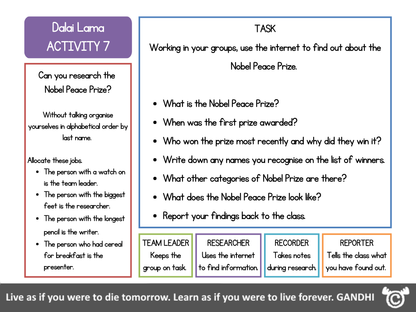 Story-based activity from Religious Leaders RME pack, Second Level