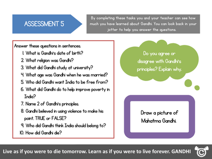 Assessment task from Religious Leaders RME pack, Second Level