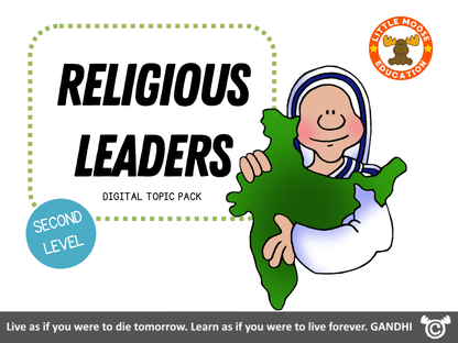 Religious Leaders digital topic pack front cover, RME Second Level, Curriculum for Excellence