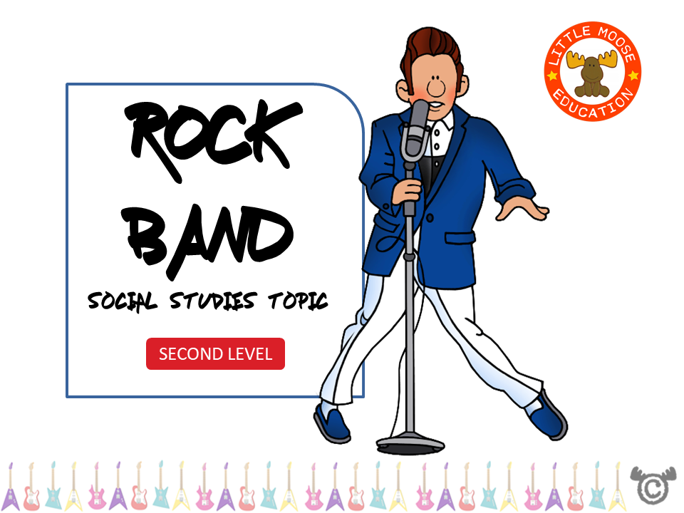 Rock Band digital topic pack front cover, Social Studies Second Level, Curriculum for Excellence