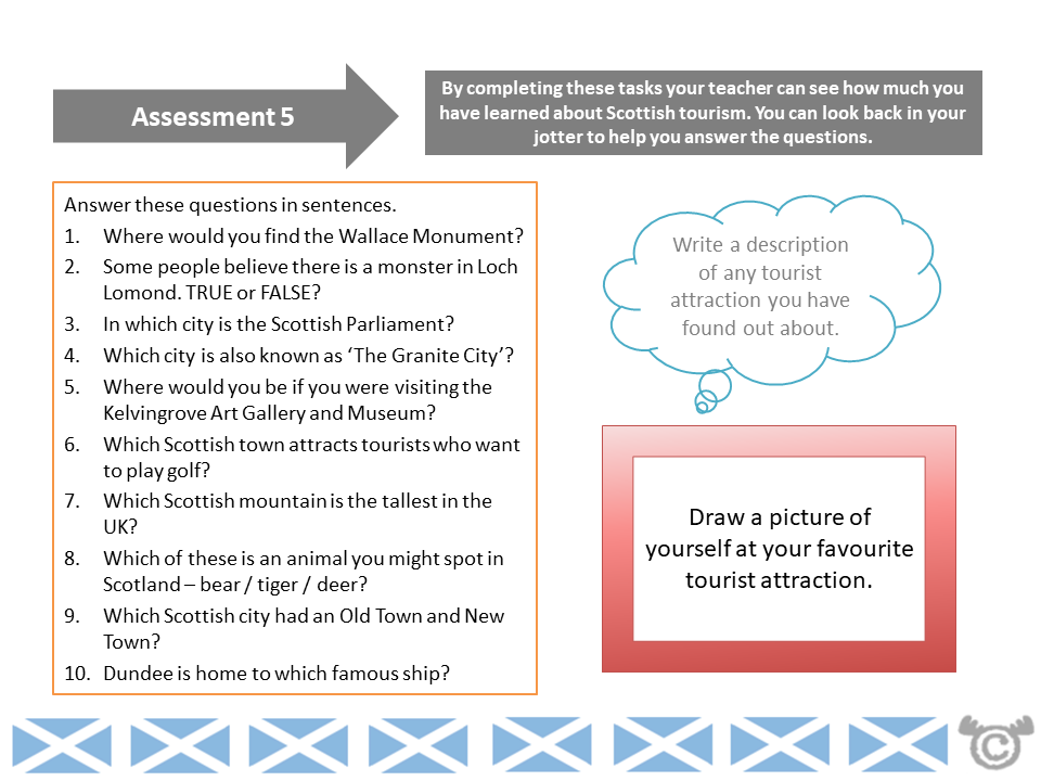 Assessment task from Scotland Social Studies pack, First Level