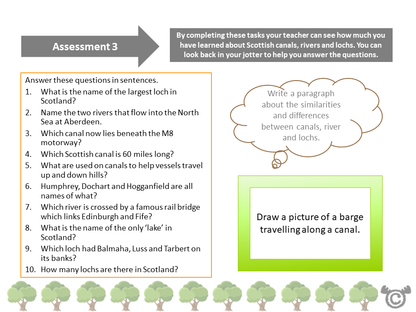Assessment task from Scottish Landscapes Social Studies pack, Second Level