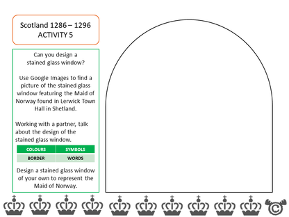 Design activity from World War Two Social Studies pack, Second Level
