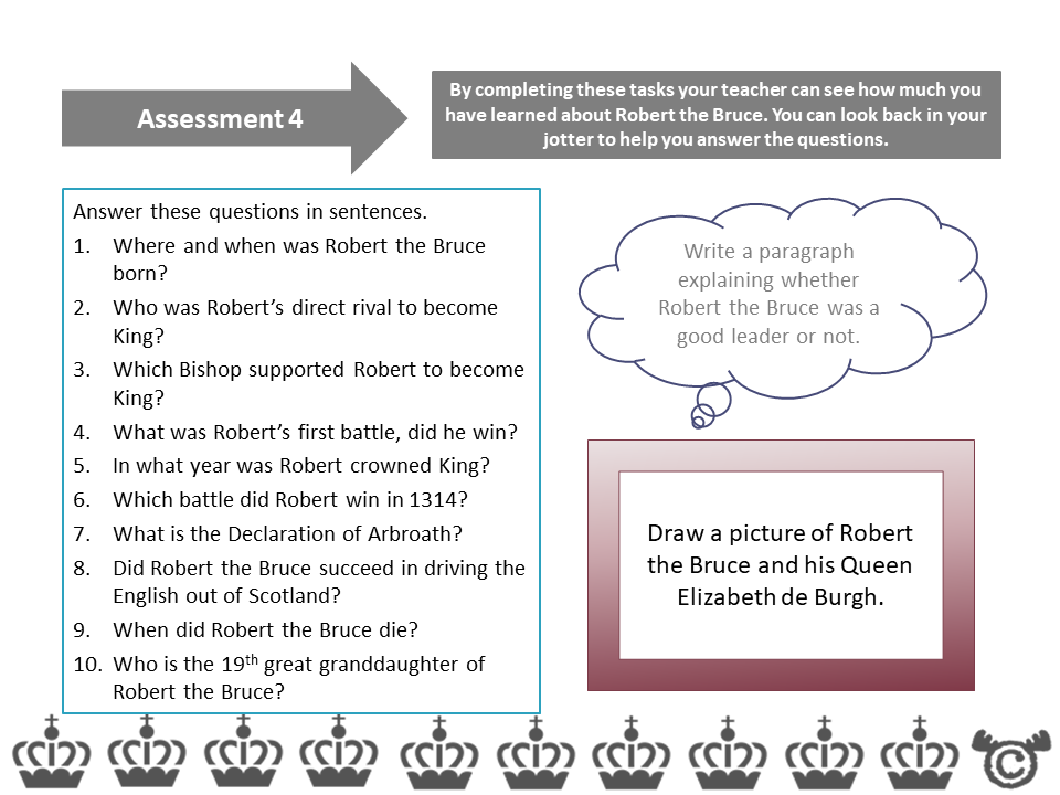 Assessment task from Scottish Wars of Independence Social Studies pack, Second Level