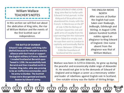 Teacher’s notes from Scottish Wars of Independence Social Studies pack, Second Level