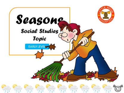 Seasons digital topic pack front cover, Social Studies Early Level, Curriculum for Excellence