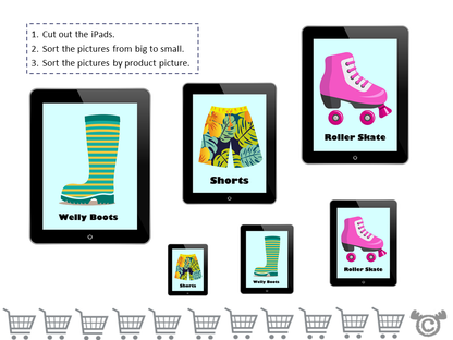 Sorting activity from Shopping Social Studies pack, Early Level