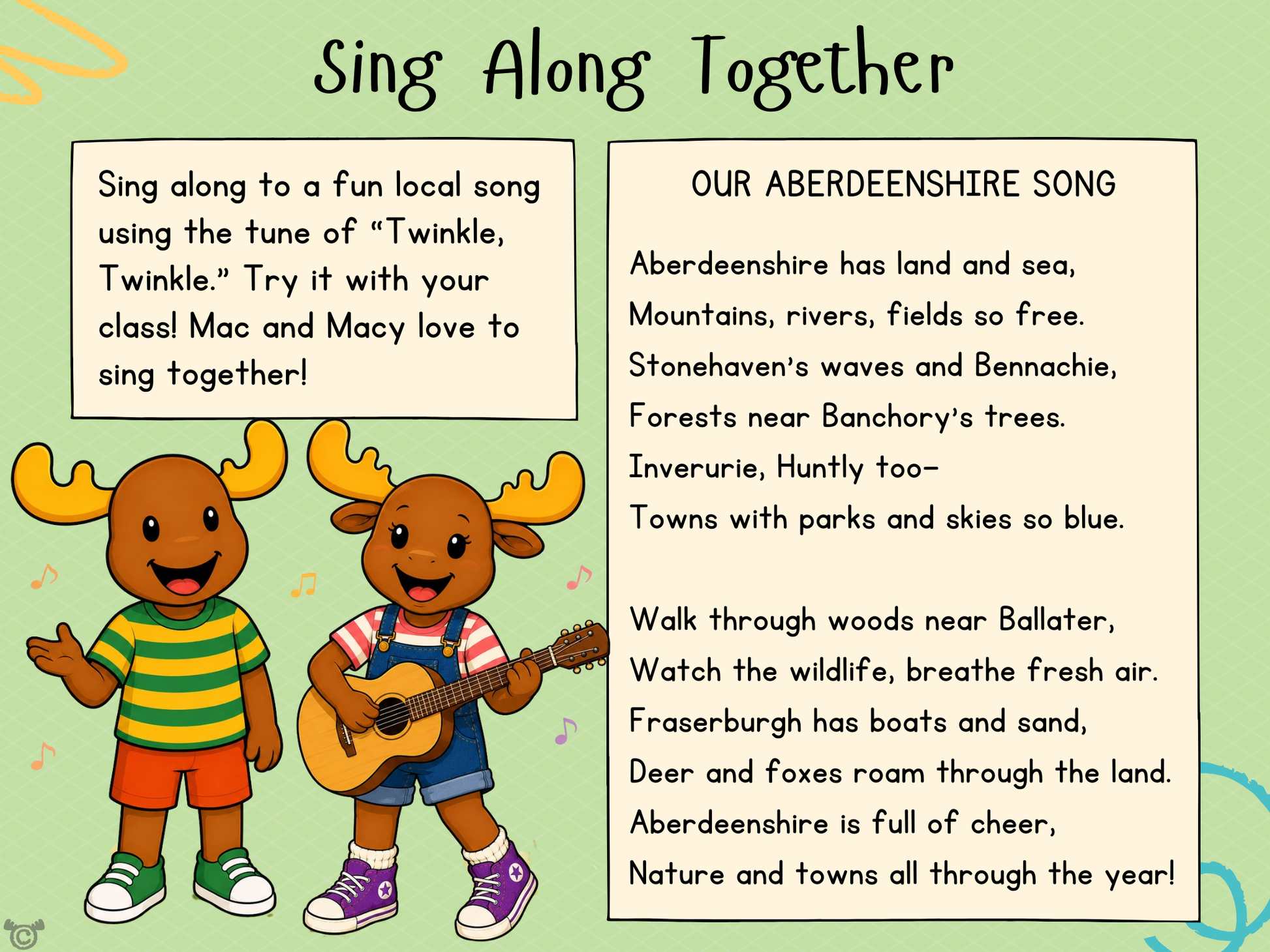 Song from My Area – Aberdeenshire Social Studies pack, First Level
