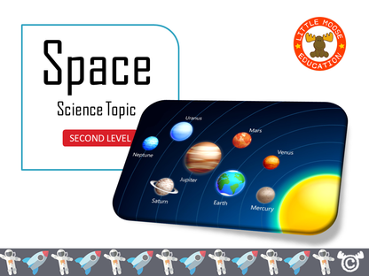 Space digital topic pack front cover, Science Second Level, Curriculum for Excellence