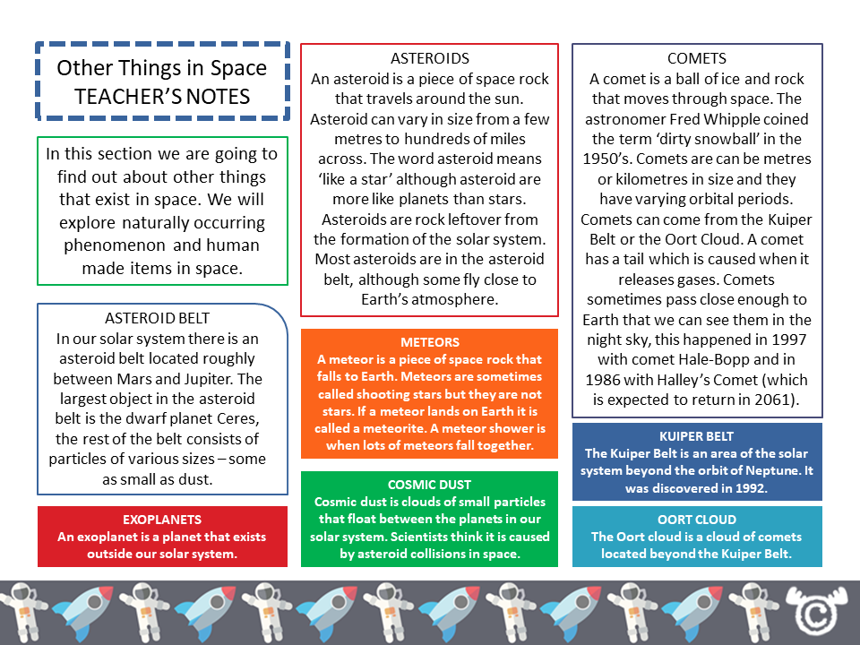 Teacher’s notes from Space Science pack, Second Level
