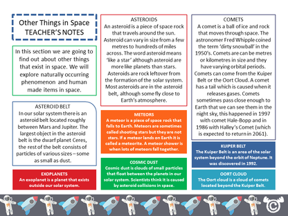 Teacher’s notes from Space Science pack, Second Level