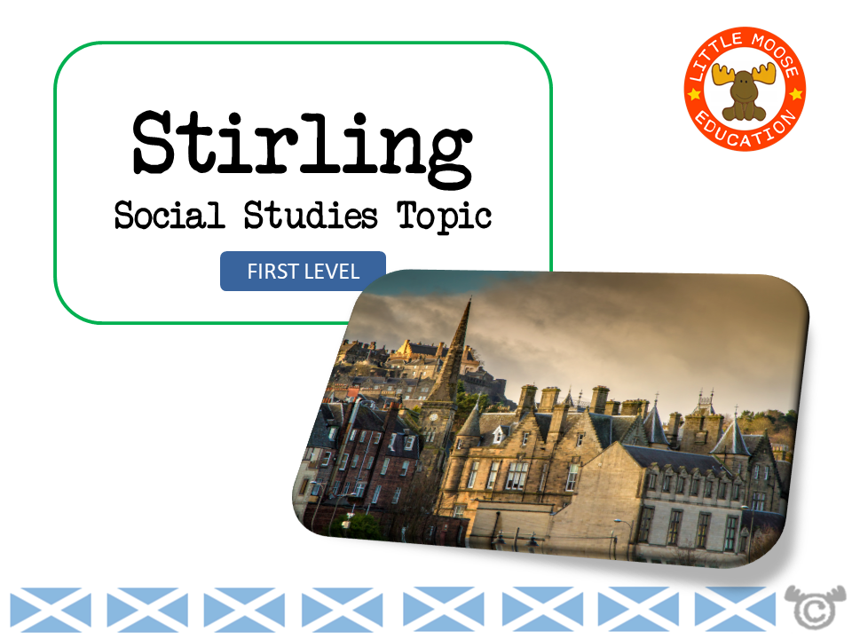 Stirling digital topic pack front cover, Social Studies First Level, Curriculum for Excellence