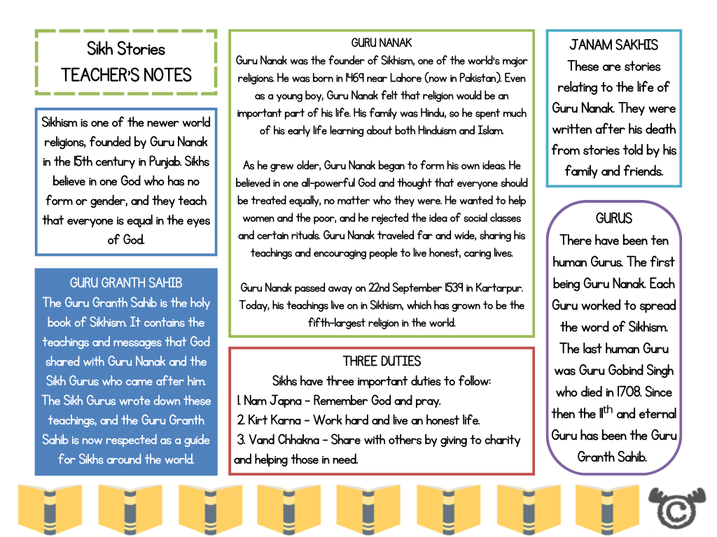 Teacher’s notes from Stories RME pack, Second Level