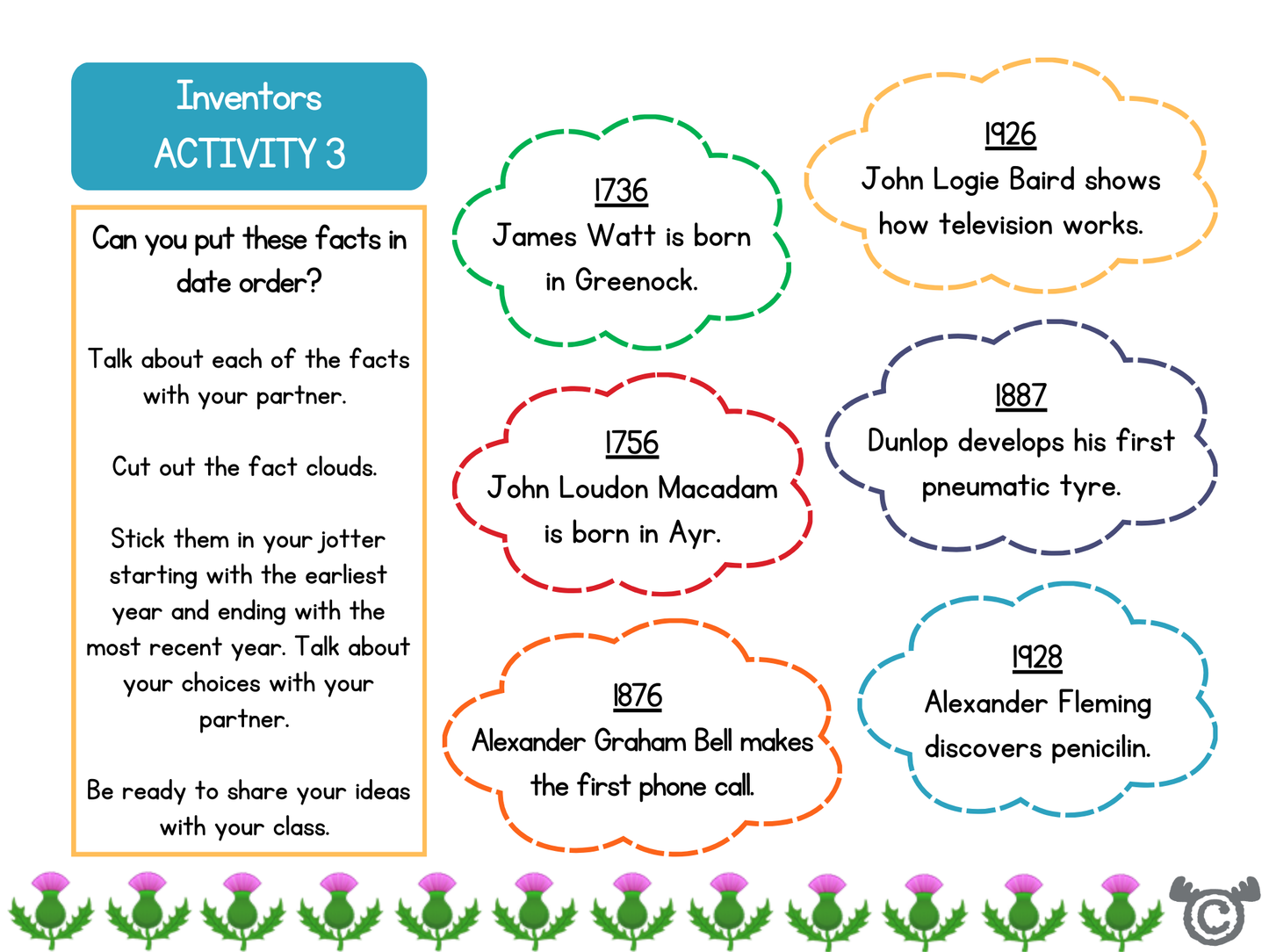 Activity page from the Super Scots First Level digital topic pack.
