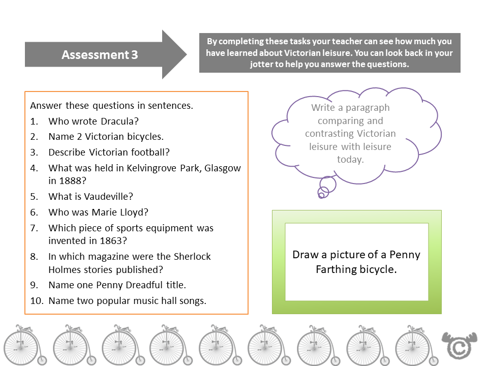 Assessment task from the Victorians Social Studies pack, Second Level