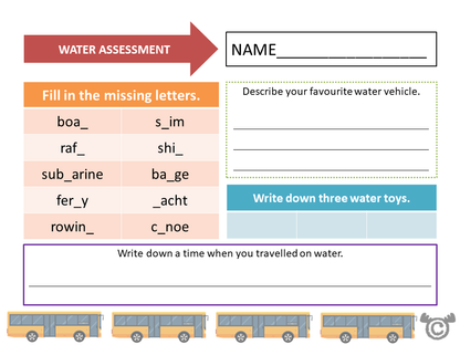 Assessment task from Transport Social Studies pack, Early Level