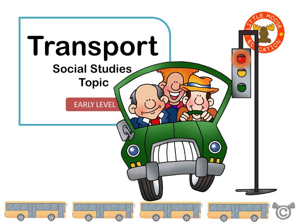 Transport digital topic pack front cover, Social Studies Early Level, Curriculum for Excellence