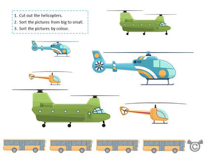Sorting activity from Transport Social Studies pack, Early Level