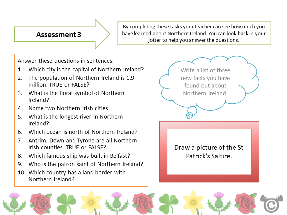 Assessment task from the United Kingdom Social Studies pack, First Level