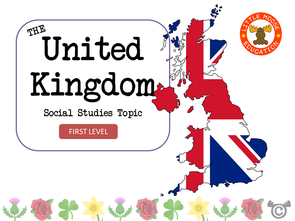 The United Kingdom digital topic pack front cover, Social Studies First Level, Curriculum for Excellence