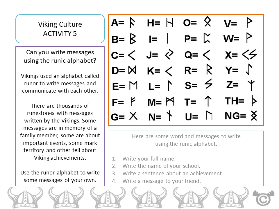 Writing activity from Vikings Social Studies pack, Second Level