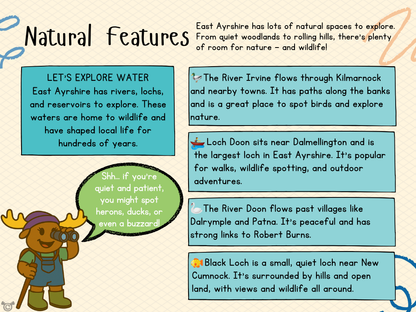 Teacher’s notes from My Area – East Ayrshire Social Studies pack, First Level